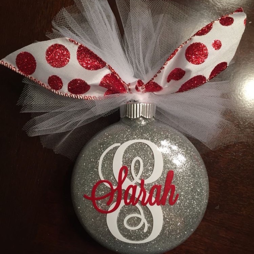 Personalized Glitter Ornaments
